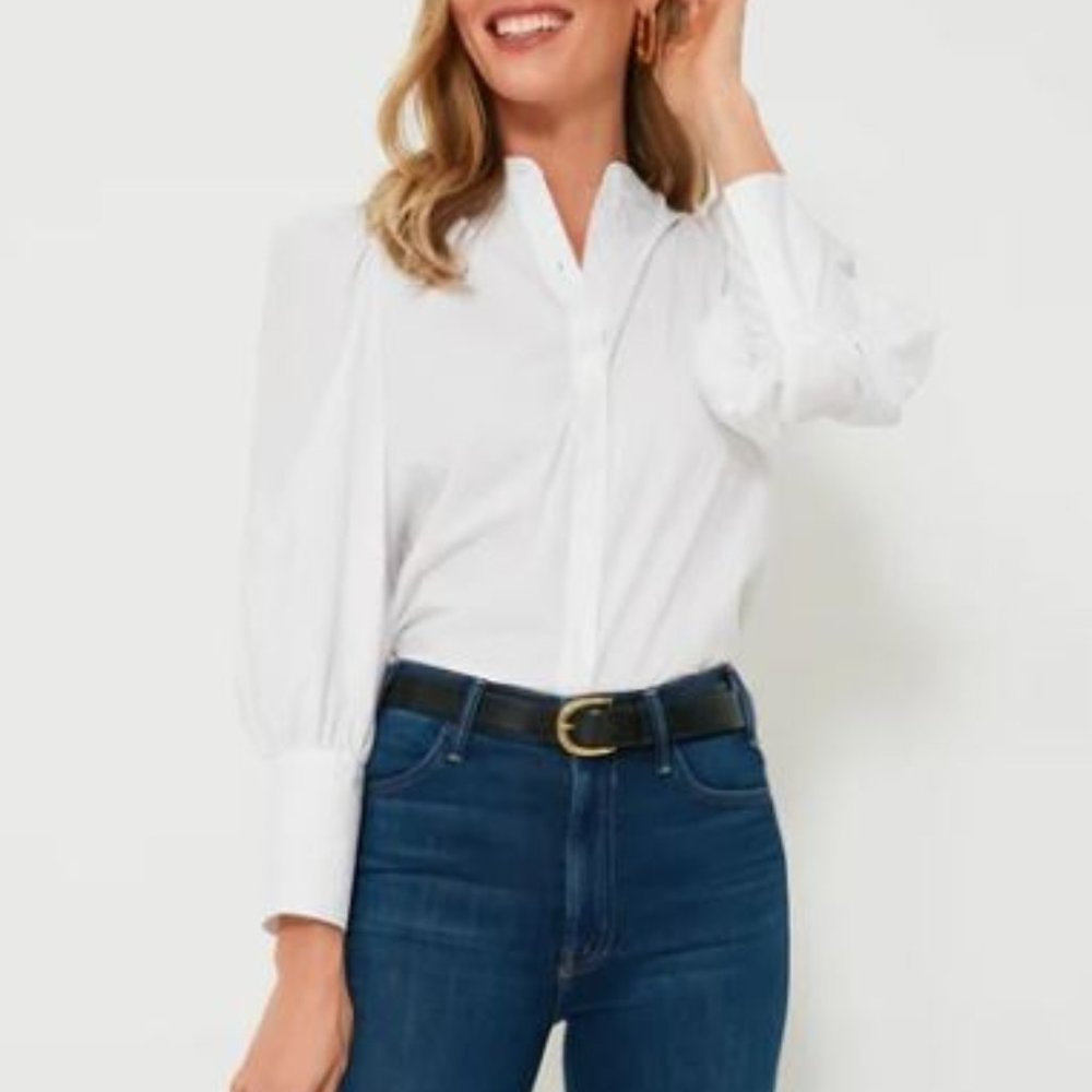 Tuckernuck HYACINTH HOUSE  White Long Sleeve Vail Blouse Size XL NWT